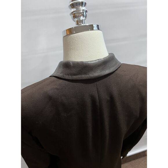 Lauren Ralph Lauren Green Label Brown equestrian Wool/leather Coat Blazer sz 4 - Picture 9 of 11